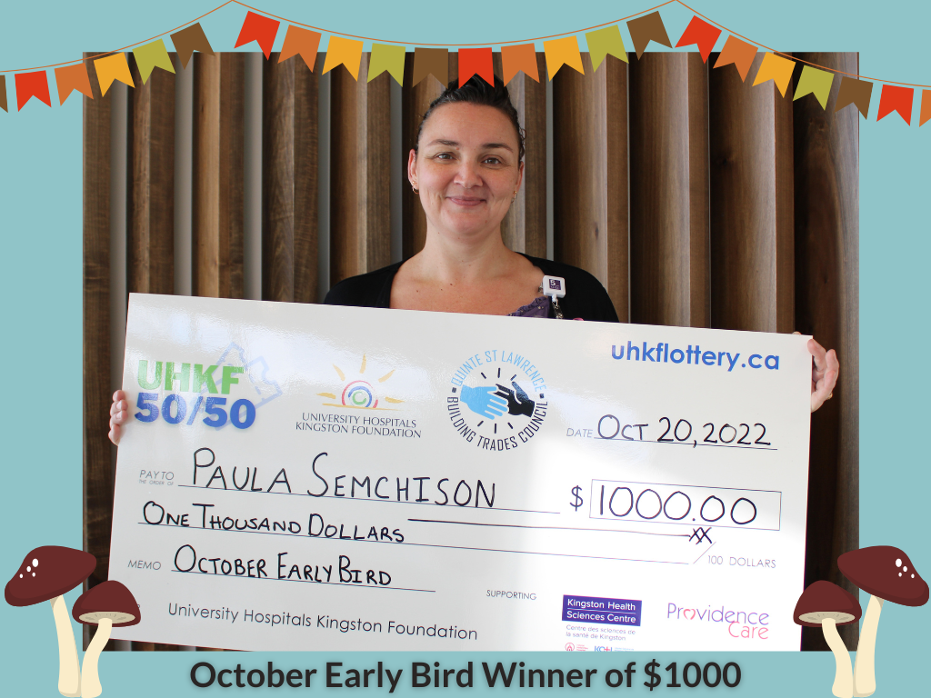 October Early Bird Winner of $1000
